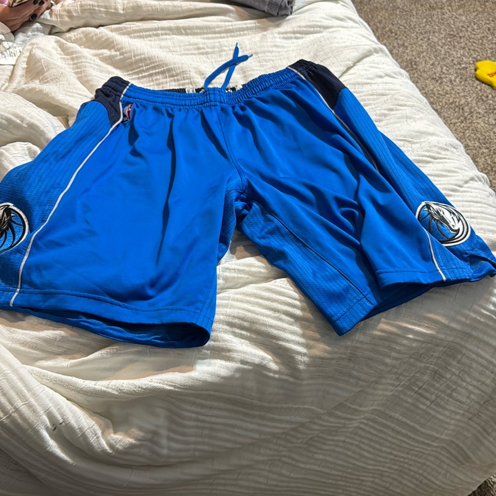 Adidas blue game shorts Dallas mavericks